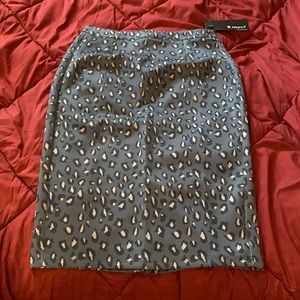 High Waist Leopard Print Pencil Knee Length Skirt